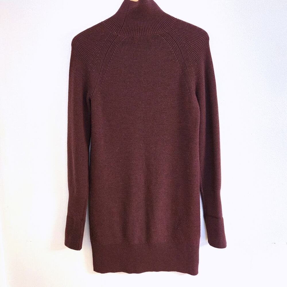 Banana Republic Maroon 100% Merino Wool Turtleneck Sweater Dress XS - Picture 3 of 8